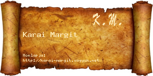 Karai Margit névjegykártya